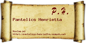 Pantelics Henrietta névjegykártya